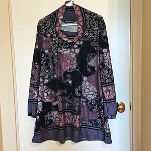 Creation Long Sleeve Cowel Neck Knit Dress